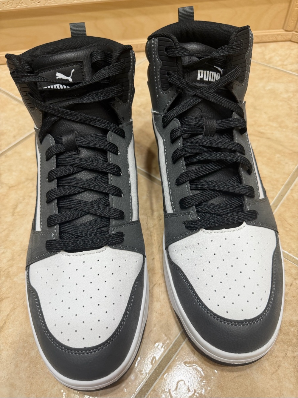 Puma Men’s High-Top Sneakers - Black & White